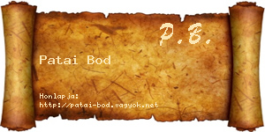 Patai Bod névjegykártya